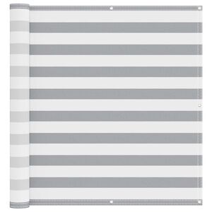 vidaXL Ekran balkonowy Jasnoszary i biały. 110 x 1000 cm