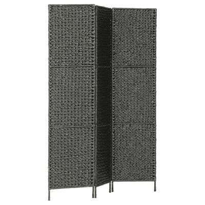 vidaXL 3-panelowy parawan pokojowy, czarny 116 x 160 cm, hiacynt wodny