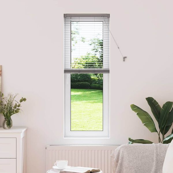 vidaXL Żaluzja okienna z zasłonami Srebrny Aluminium