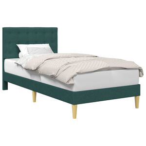 vidaXL Ramka ł&oacute;żka Z zagł&oacute;wkiem Ciemnozielony 80 x 200 cm tkanina
