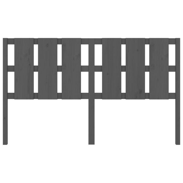 vidaXL Wezgłowie ł&oacute;żka, szare, 185,5x4x100 cm, lite drewno sosnowe