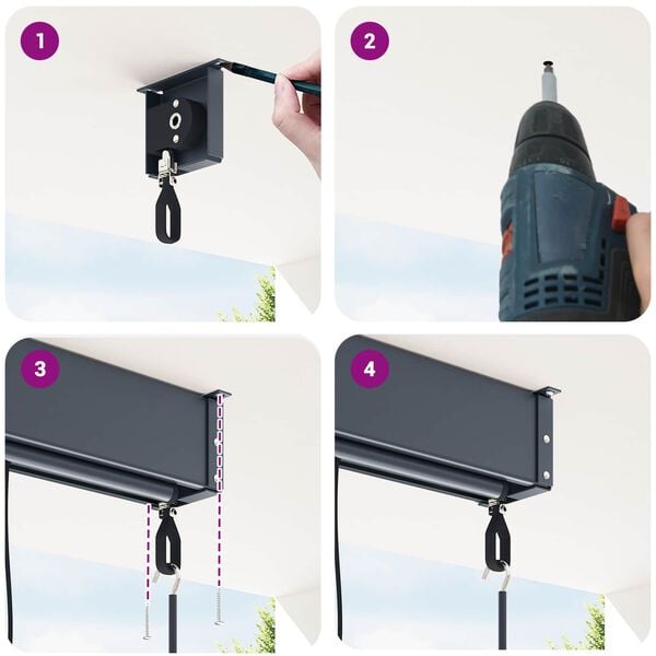 vidaXL Roleta z zasłonami Antracyt 200 x 250 cm Materiał i Aluminium