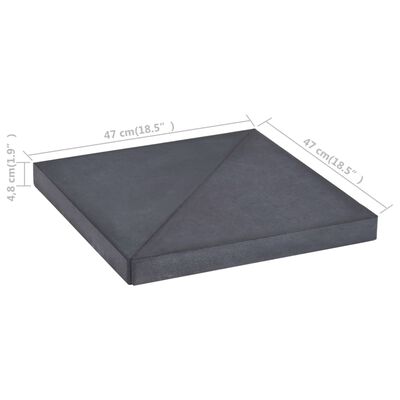 vidaXL Obciążnik do parasola, granit, kwadratowy, czarny, 15 kg