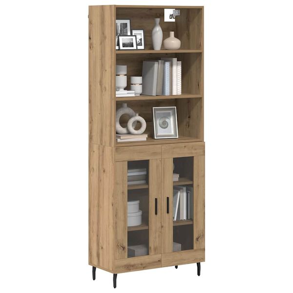 vidaXL Highboard Dąb rzemieślniczy 69,5 x 34 x 180 cm