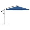 vidaXL Parasol ogrodowy z LED, wiszący, niebieski, 350 cm