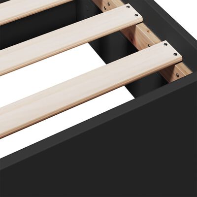 vidaXL Rama łóżka z szufladami, czarna, 90x200 cm
