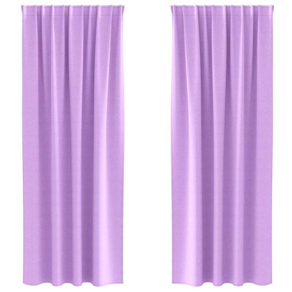 vidaXL Firany blackout z k&oacute;łkami 2 pcs Fioletowy 225 x 140 cm