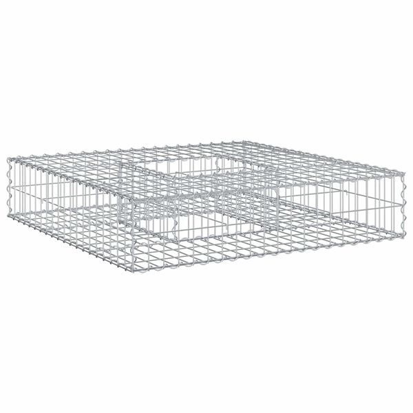 vidaXL Podniesione ł&oacute;żko gabionowe Srebrny 100 x 100 x 20 cm