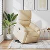 vidaXL Podnoszony fotel rozkładany, kremowy, obity tkaniną