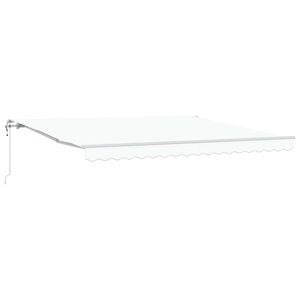 vidaXL Markiza wysuwana Biały 400 &times; 300 cm Tkanina i aluminium