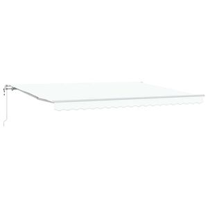 vidaXL Markiza wysuwana Biały 450 &times; 350 cm Tkanina i aluminium