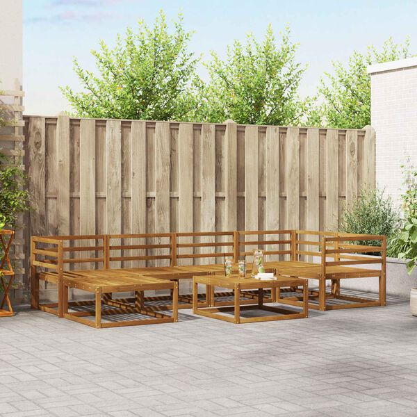 vidaXL Zestaw sof na zewnątrz 7 pcs Naturalny Lite Drewno Akacji