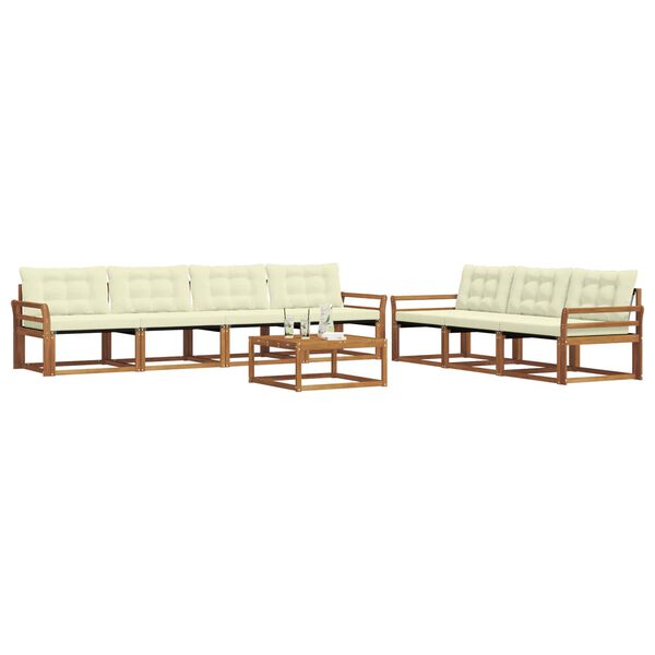 vidaXL Zestaw sof na zewnątrz z poduszką 8 pcs Naturalny i Kremowy