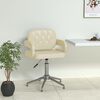 vidaXL Obrotowe krzesło stołowe, kremowe, obite sztuczną sk&oacute;rą