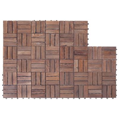 vidaXL Płytki tarasowe, 11 szt., 30x30 cm, lite drewno z odzysku