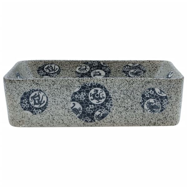 vidaXL Umywalka nablatowa, wielokolorowa, prostokątna, 46x35,5x13 cm