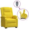 vidaXL Podnoszony fotel masujący, jasnoż&oacute;łty, obity tkaniną