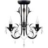 vidaXL Art Nouveau Żyrandol z kryształkami, metal, czarny 3 x E14 żar&oacute;wki