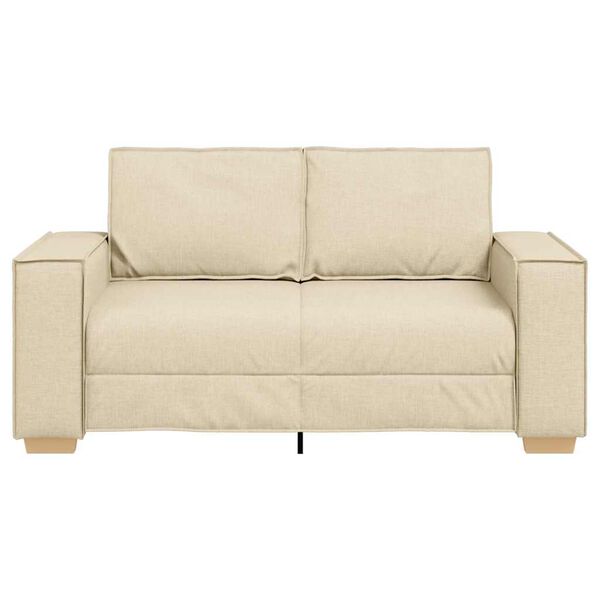 vidaXL Sofa 2-osobowa kremowa 160x78x84 cm Tkanina