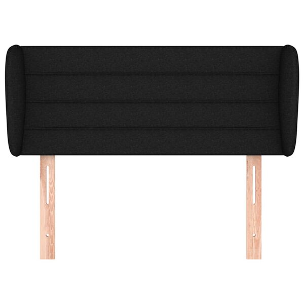 vidaXL Zagł&oacute;wek uszak, czarny, 83x23x78/88 cm, tkanina