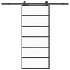 vidaXL Drzwi przesuwne z zestawem okuć czarne 90x205 cm ESG szkło