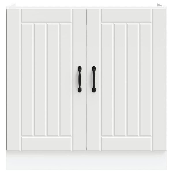 vidaXL Szafka pod zlewozmywak &bdquo;Lucca&rdquo; z białego drewna klejonego