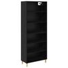 vidaXL Highboard Czarny Dąb 69,5 x 32,5 x 180 cm