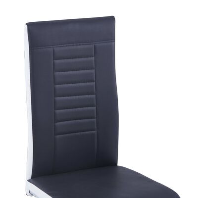 vidaXL Krzesła jadalniane, wspornikowe, 2 szt., czarne, sztuczna skóra