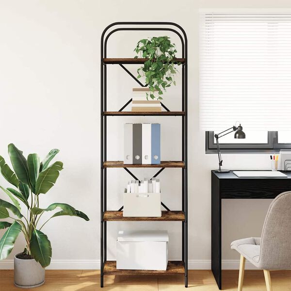 vidaXL P&oacute;łka na książki Dąb wędzony 60 x 30 x 183 cm