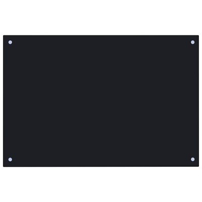 vidaXL Panel ochronny do kuchni, czarny, 90x60 cm, szkło hartowane