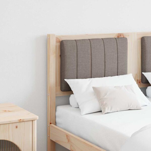 vidaXL Tapicerowane wezgłowie Brązowy 120 cm Lite drewno sosnowe