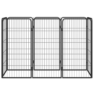 vidaXL Kojec dla psa, 8 paneli, czarny, 50x100 cm, stal