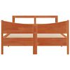 vidaXL Rama ł&oacute;żka z wezgłowiem, woskowy brąz, 135x190 cm, sosnowa