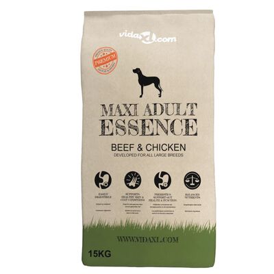 vidaXL Sucha karma dla psów Maxi Adult Essence Beef & Chicken, 15 kg