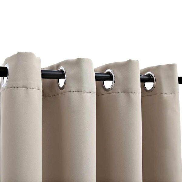 vidaXL Zasłony zaciemniające z metalowymi k&oacute;łkami, 2 szt., beżowe
