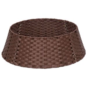 vidaXL Kołnierz do Choinki Okrągły Ciemny brąz śr. 45 x 22 cm