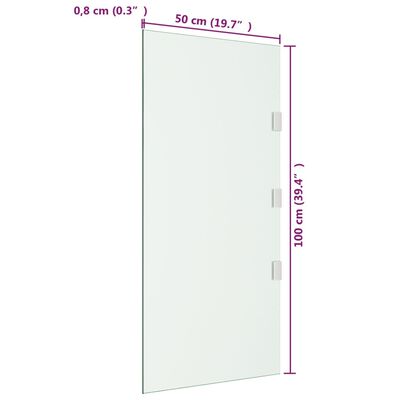 vidaXL Ścianka do zadaszenia drzwi, przezroczysta, 50x100 cm, szkło