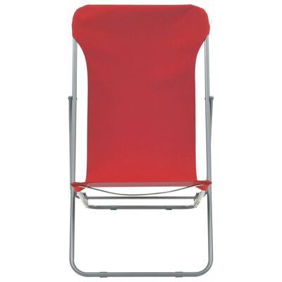 vidaXL Składane krzesła plażowe, 2 szt, stal, tkanina Oxford, czerwone