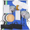 vidaXL Zestaw studyjny z lampami softbox, parasolkami, tłami i blendami