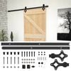 vidaXL Drzwi przesuwne Naturalny i czarny 80 x 210 cm