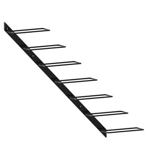 vidaXL Ścienny uchwyt na 7 butelek wina, czarny, metalowy