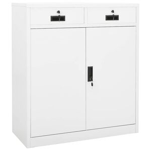 vidaXL Szafka biurowa, biała, 90x40x102 cm, stalowa