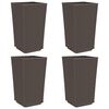vidaXL Donice ogrodowe, 4 szt., brązowe, 32,5x32,5x57, PP