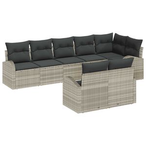 vidaXL Zestaw Sof na Ogr&oacute;d Jasnoszary 55 x 55 x 37 cm polirattan