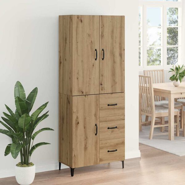 vidaXL Highboard z szufladą Dąb rzemieślniczy 69,5 x 34 x 180 cm