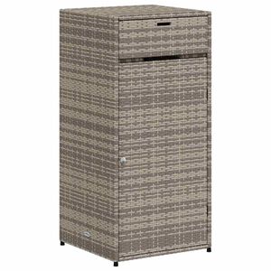vidaXL Szafka ogrodowa, szara, 55x55x111 cm,polirattan