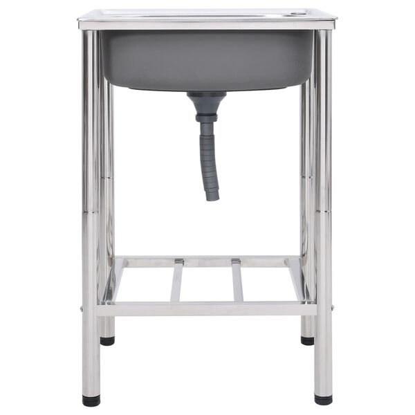 vidaXL Zlewozmywak kempingowy, jednokomorowy, stal nierdzewna