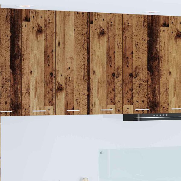 vidaXL Szafka wisząca z drzwiami Stare Drewno i Biały 30 x 31 x 80 cm