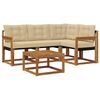 vidaXL Zestaw sof na zewnątrz z poduszką 5 pcs Naturalny i Beżowy
