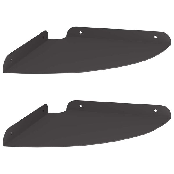 vidaXL P&oacute;łka ścienna z p&oacute;łką 2 pcs Czarny 24 x 24 x 2 cm